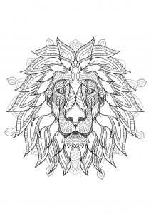 Mandala con testa di leone   2