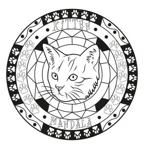 Mandala a forma di testa di gatto