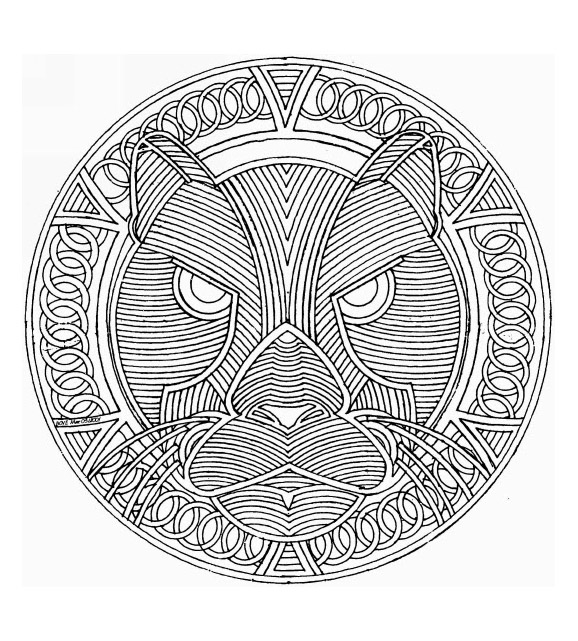 Mandala-un-colore-adulto-difficile (5) (Mandala di livello di difficoltà : Difficile)