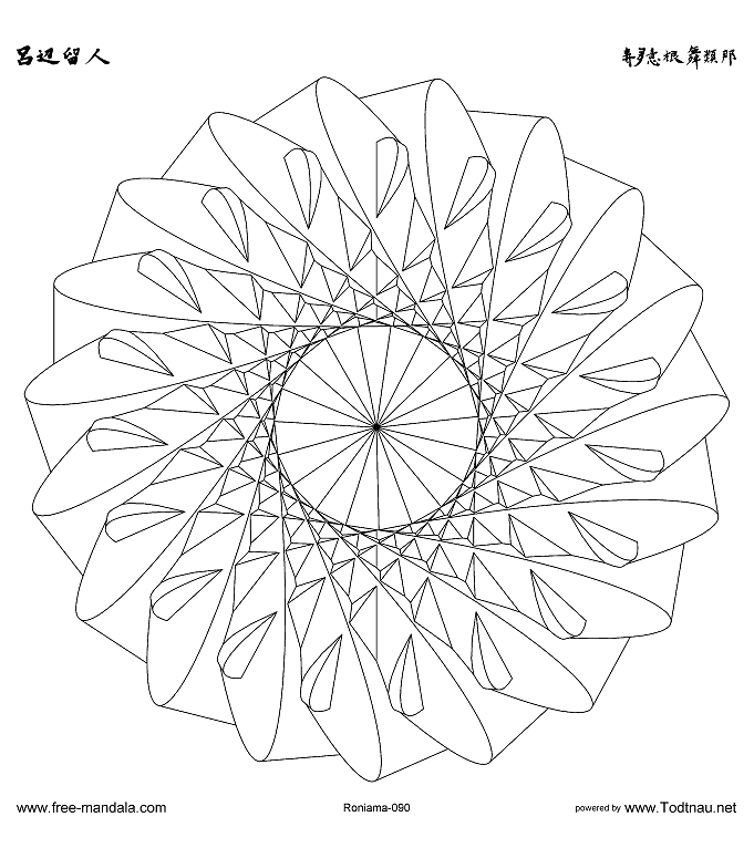 Grazioso mandala con spirale che dà un'impressione di grafica con un fiore molto grazioso che occupa l'intero disegno. Abbastanza complicato da colorare.