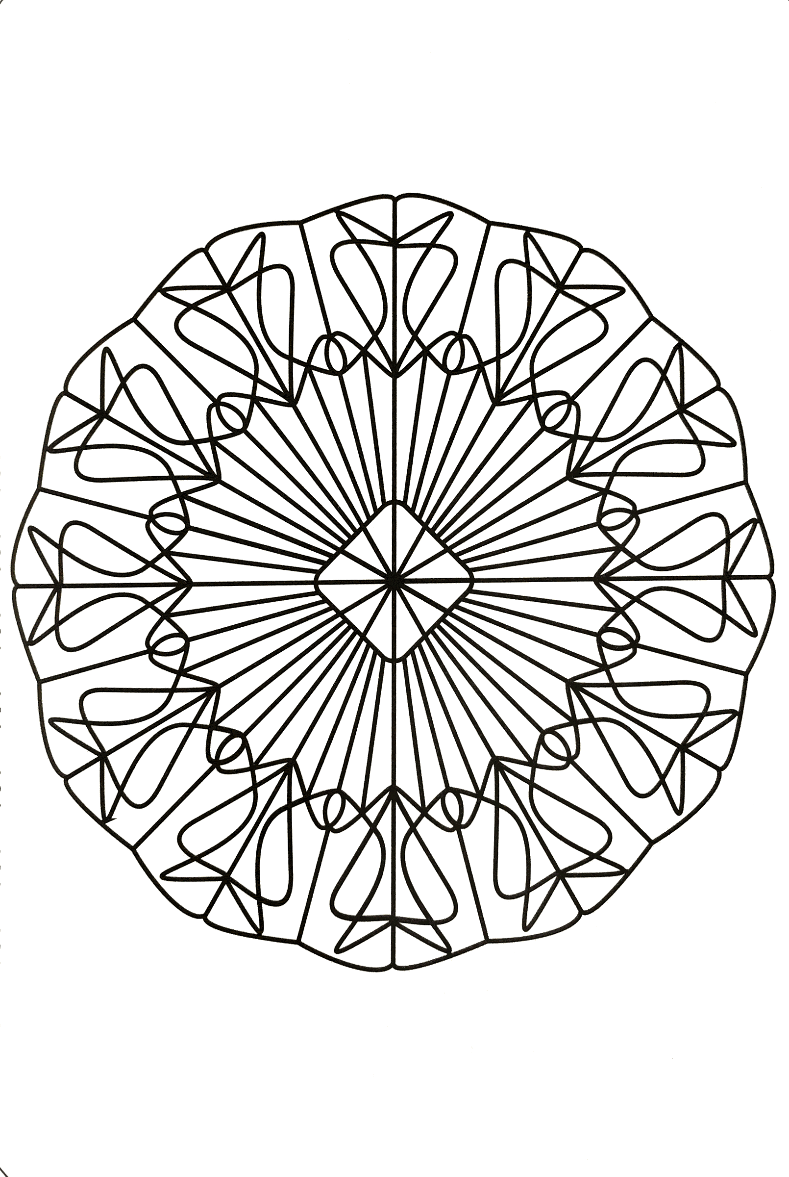 Mandala libero con forme armoniose (Mandala di livello di difficoltà : Difficile)