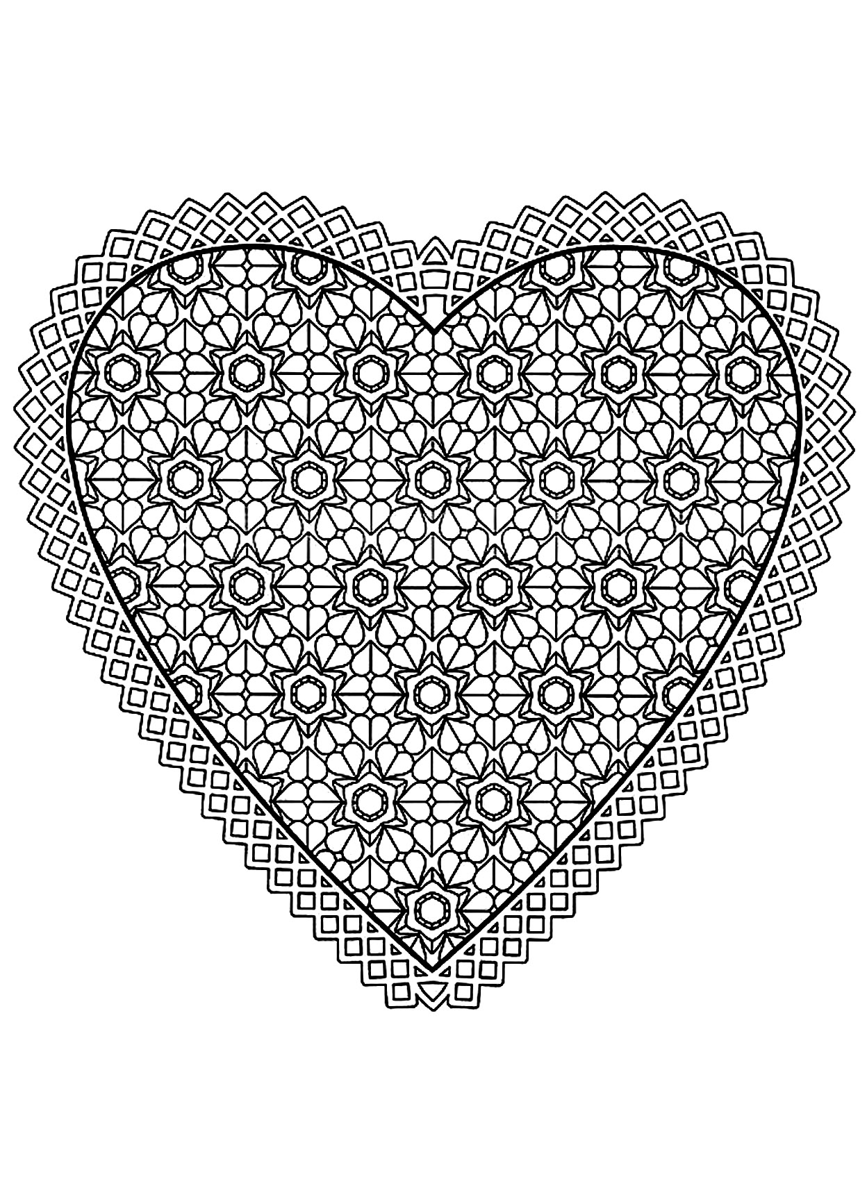 Mandala-un-colore-adulto-difficile (7) (Mandala di livello di difficoltà : Difficile)