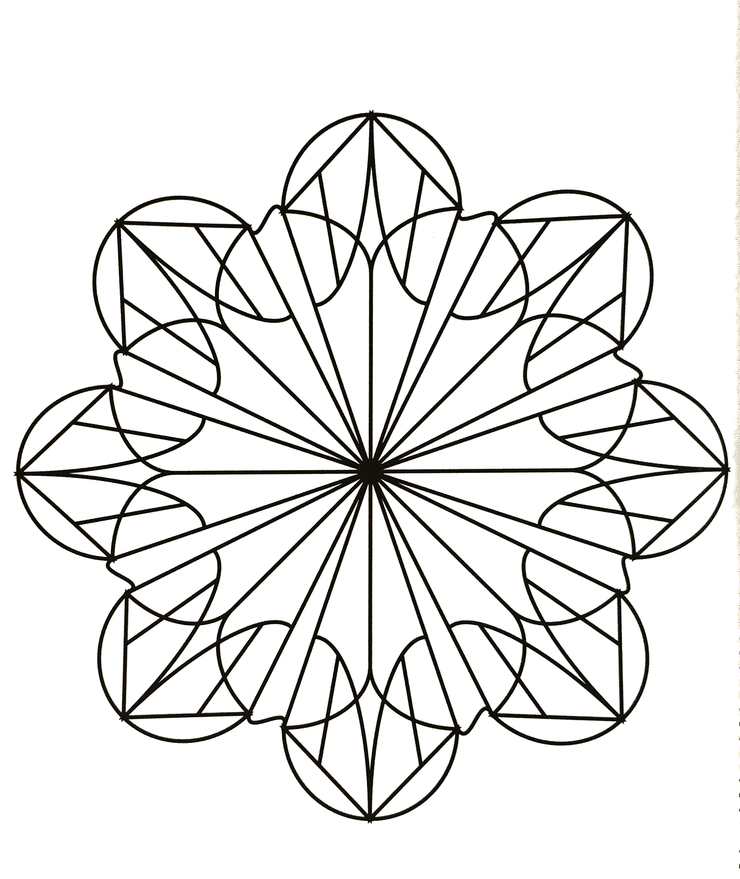 Mandala a forma di fiore (Mandala di livello di difficoltà : Difficile)