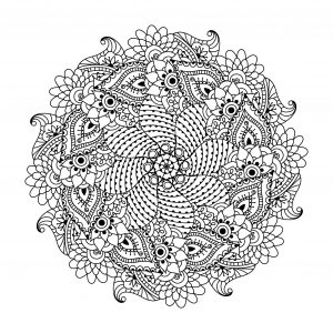 Mandala a simmetria floreale