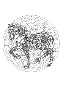 Mandala cheval 1 (difficile)