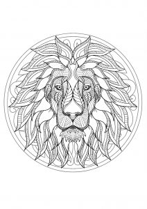 Mandala con testa di leone - 1