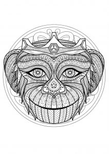 Mandala a forma di testa di scimmia - 1