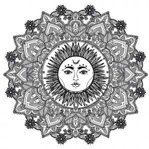 Mandala del sole al centro