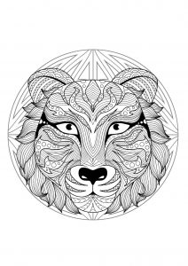 Mandala a forma di testa di tigre   2