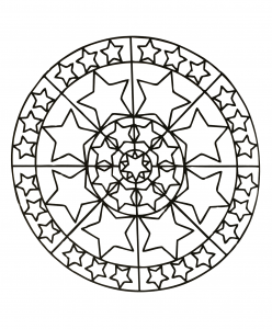 Mandala con 8 stelle grandi e piccole