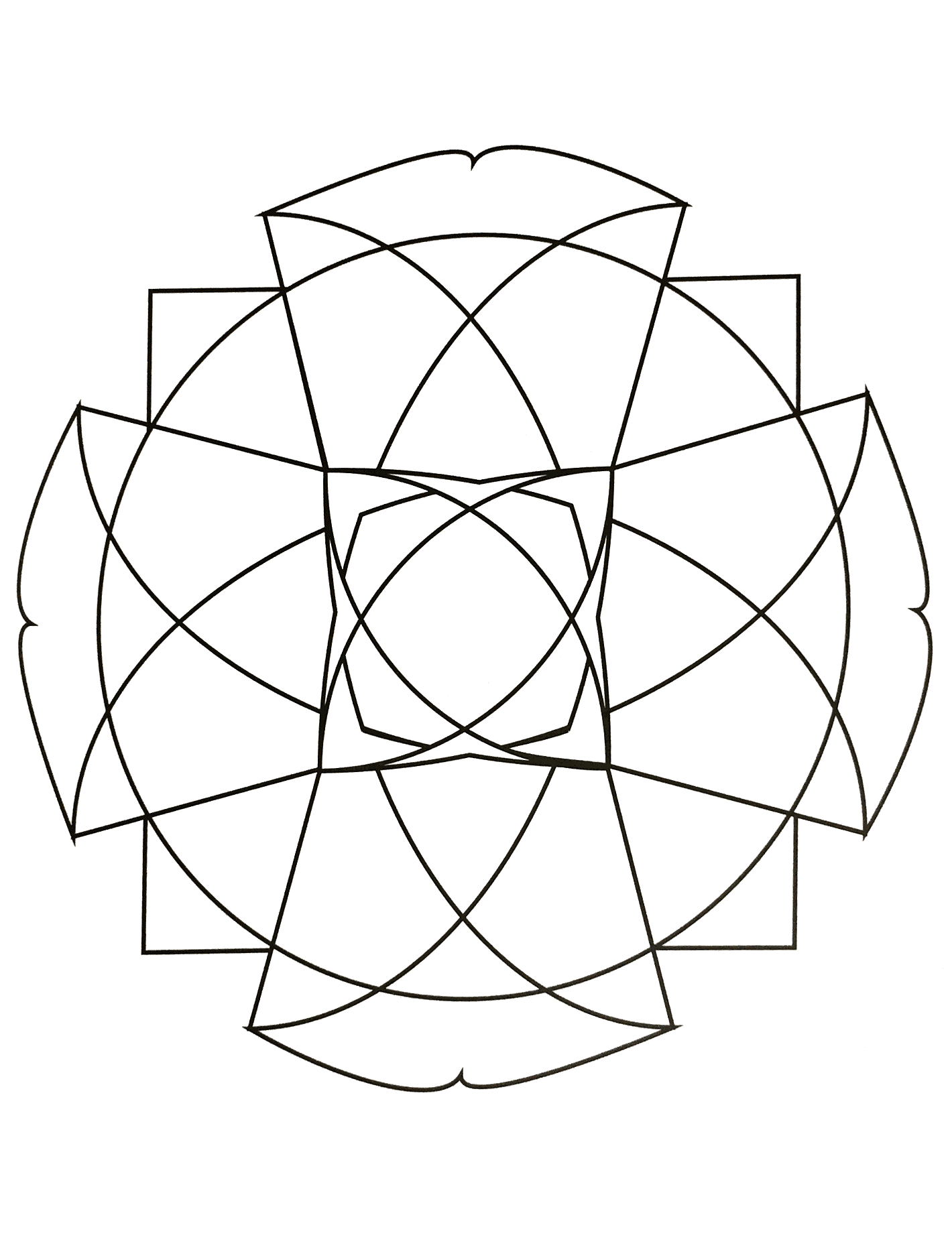 Un mandala semplice e armonioso (Mandala di livello di difficoltà : Facile (per i bambini))