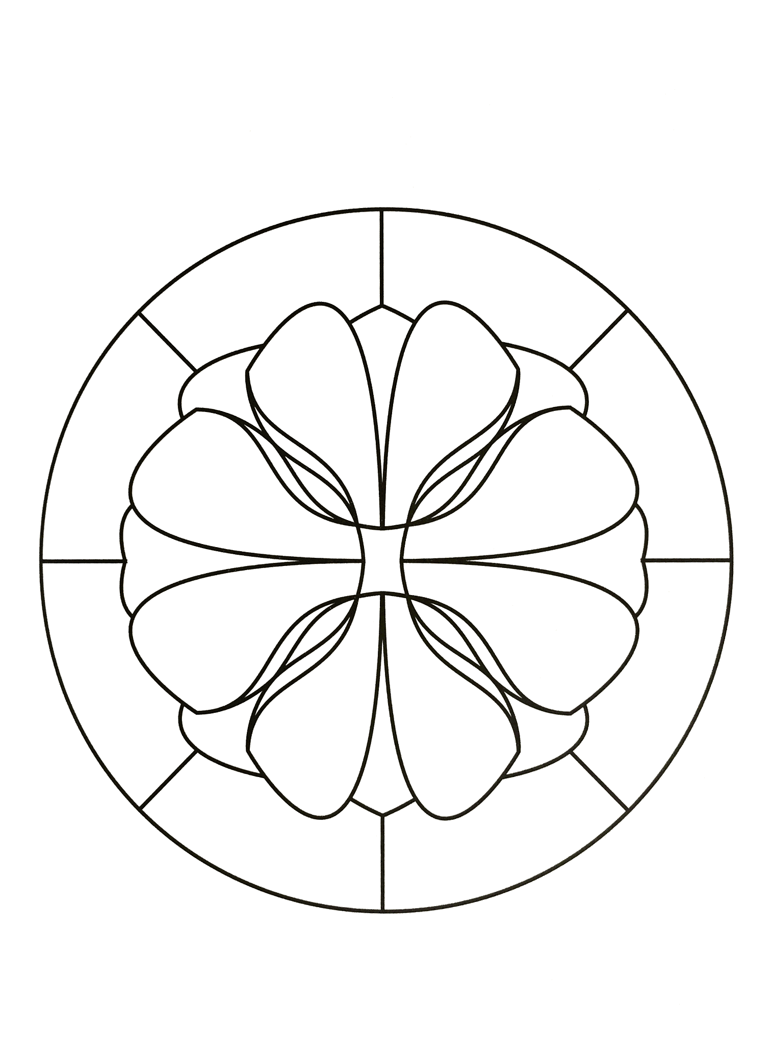 Mandala gratuito da stampare facile per i bambini - 14760 (Mandala di livello di difficoltà : Facile (per i bambini))
