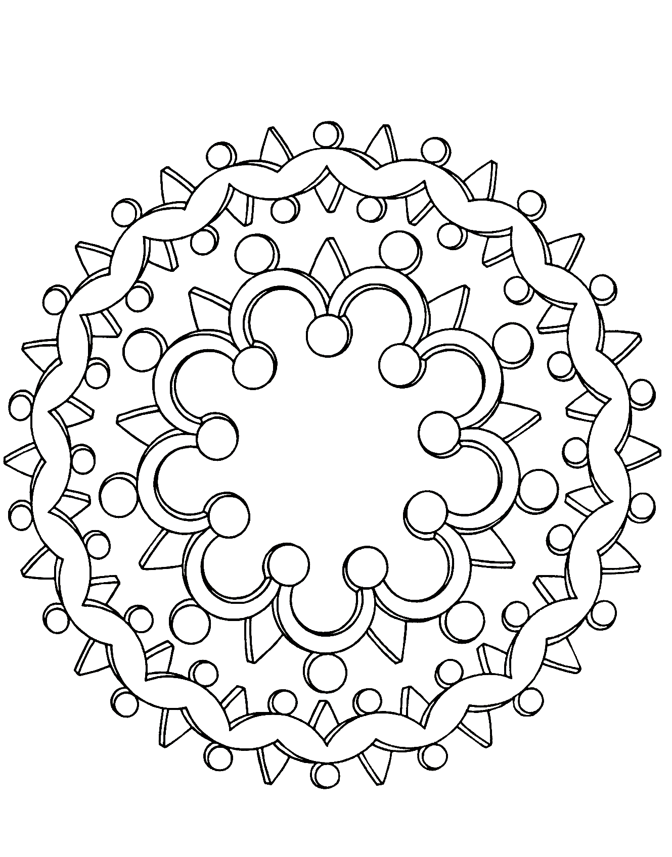 Corona e gioielli Mandala (Mandala di livello di difficoltà : Facile (per i bambini))