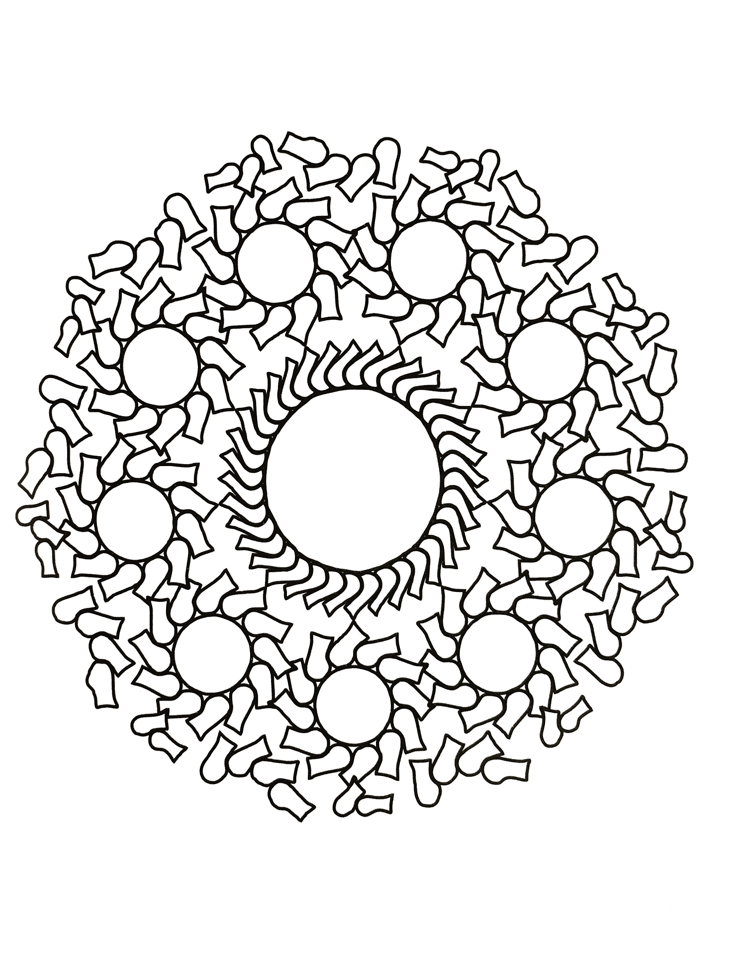 Bel mandala (Mandala di livello di difficoltà : Facile (per i bambini))
