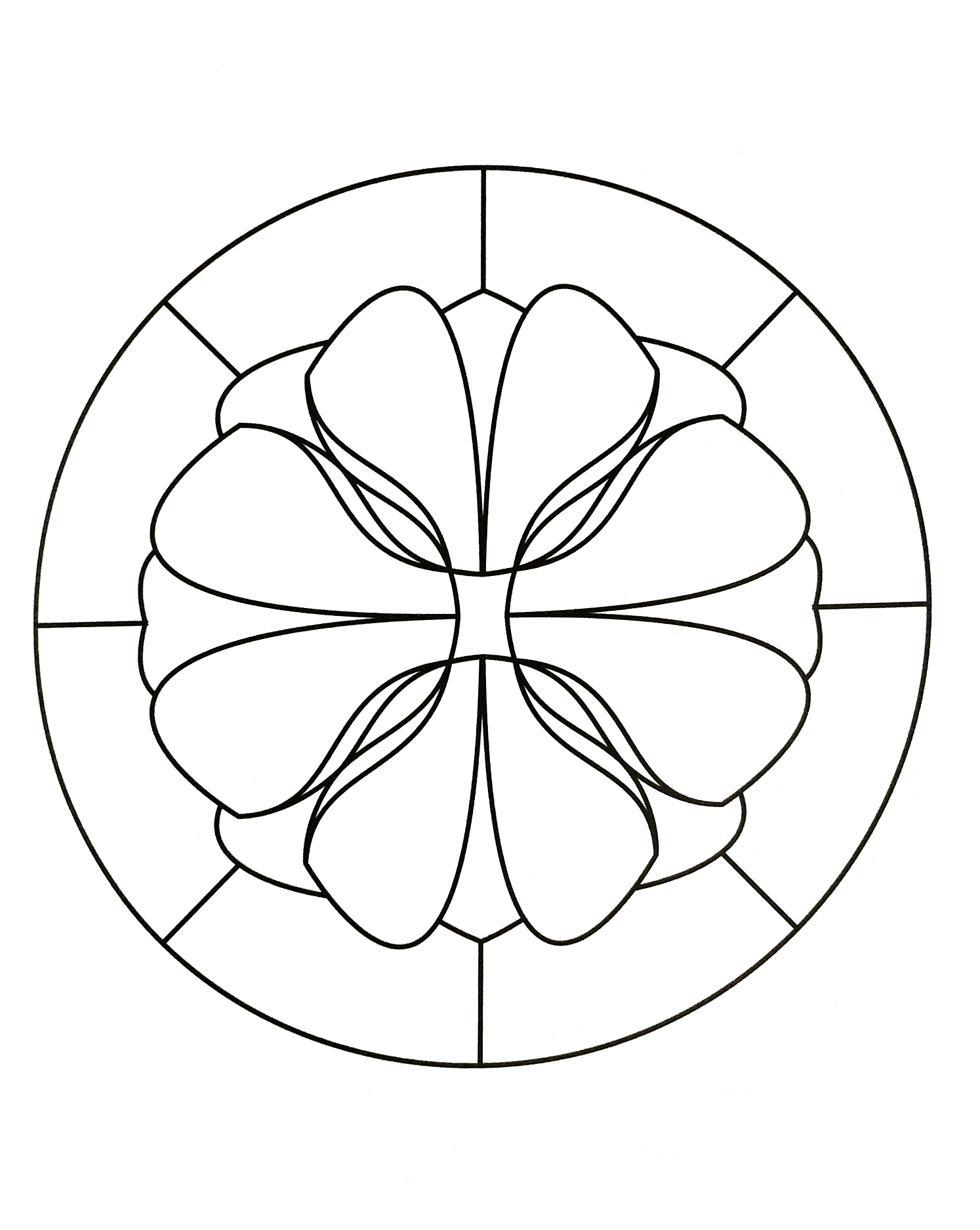 Bellissimo mandala da scaricare con un magnifico fiore al centro.