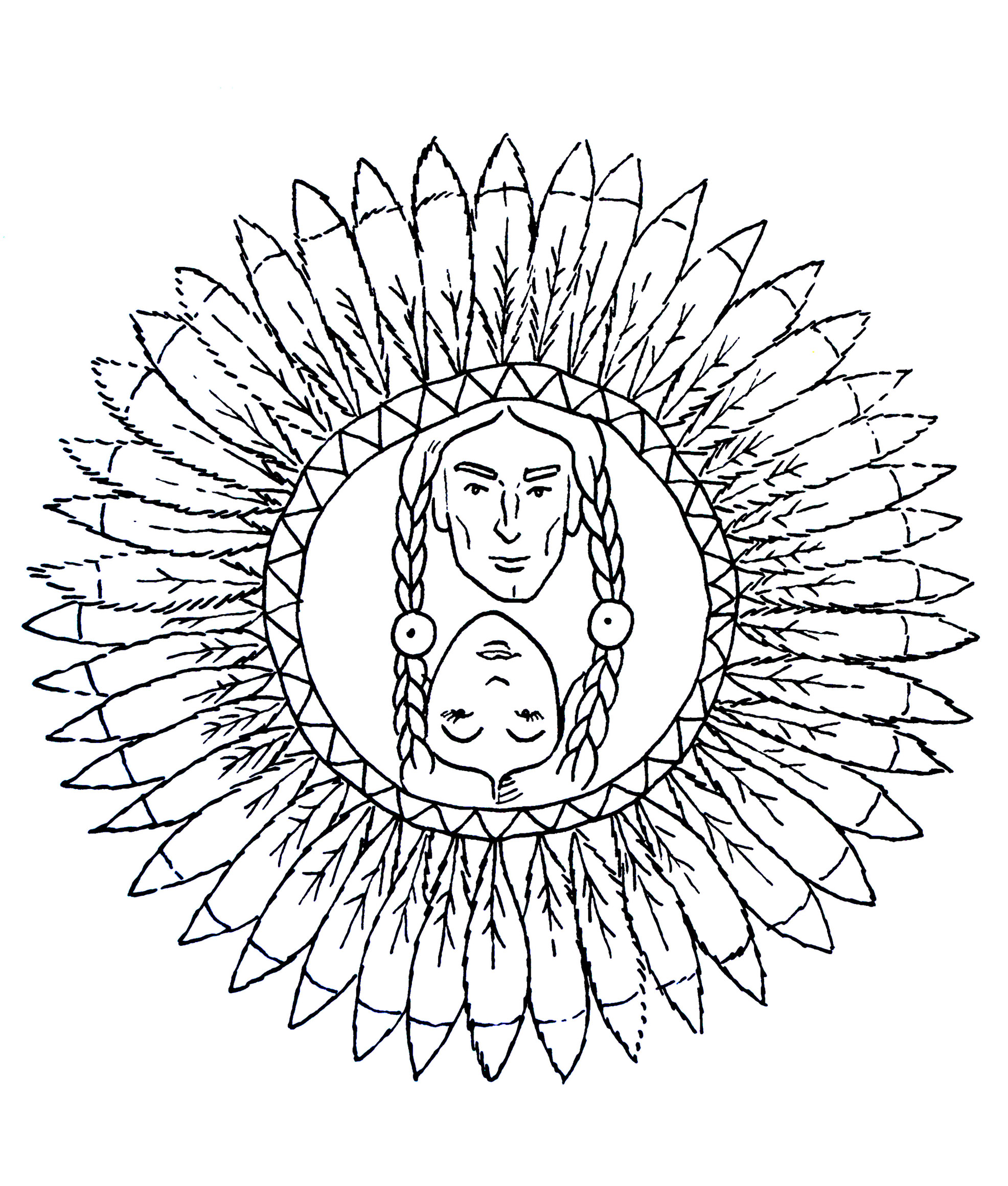 Straordinario mandala in stile indiano americano. Abbastanza facile da colorare. Straordinario mandala in stile indiano americano. Abbastanza facile da colorare.