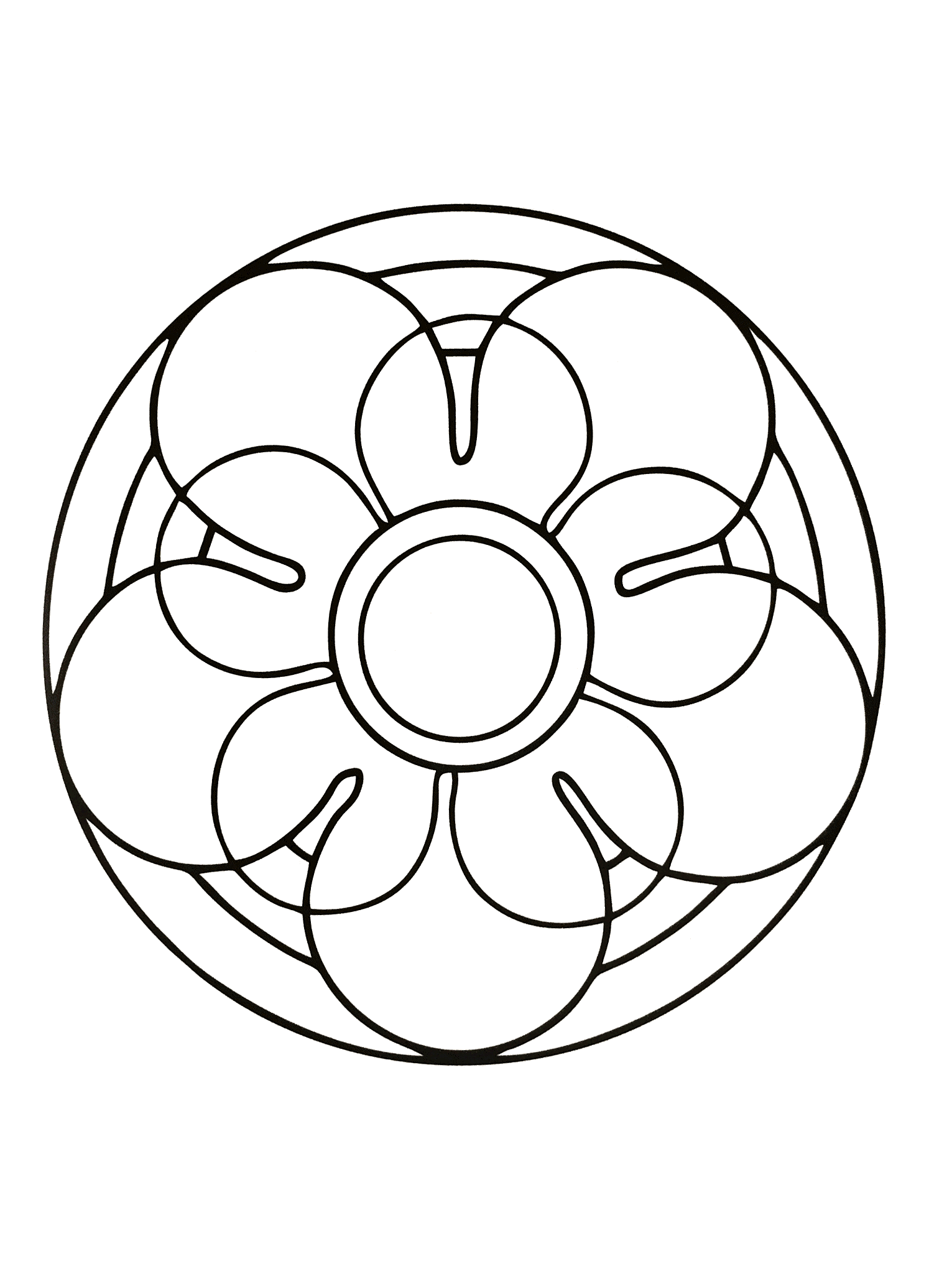 Un semplice mandala per i più piccoli (Mandala di livello di difficoltà : Facile (per i bambini))