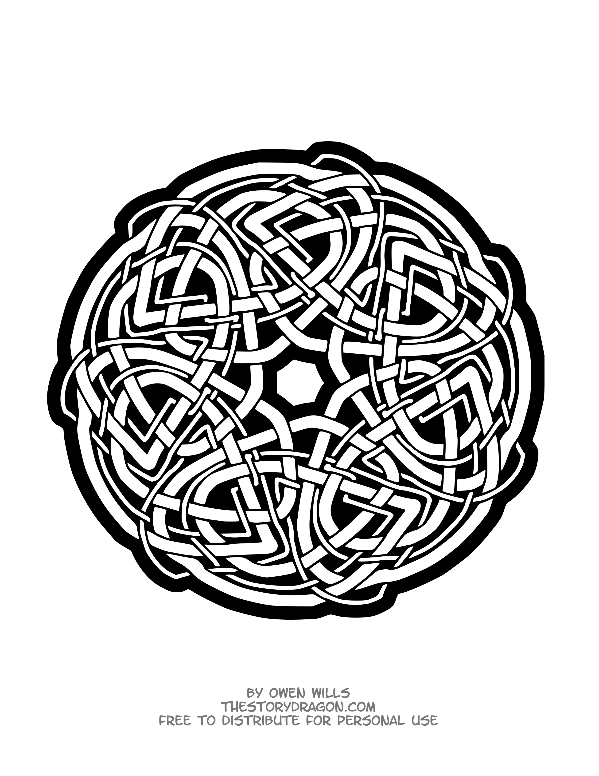 Mandala celtico (Mandala di livello di difficoltà : Facile (per i bambini))