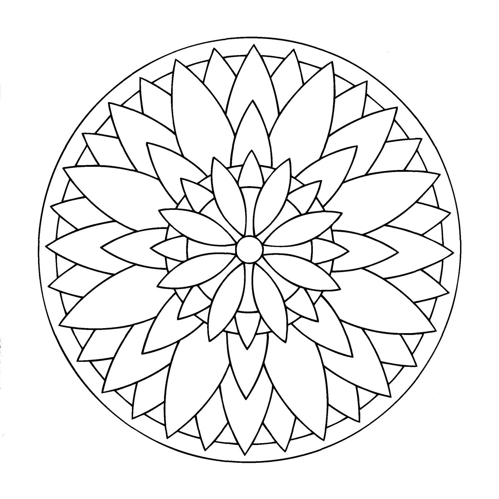 Mandala libero di un fiore perfettamente simmetrico (Tema Mandala : Fiori e vegetazione)