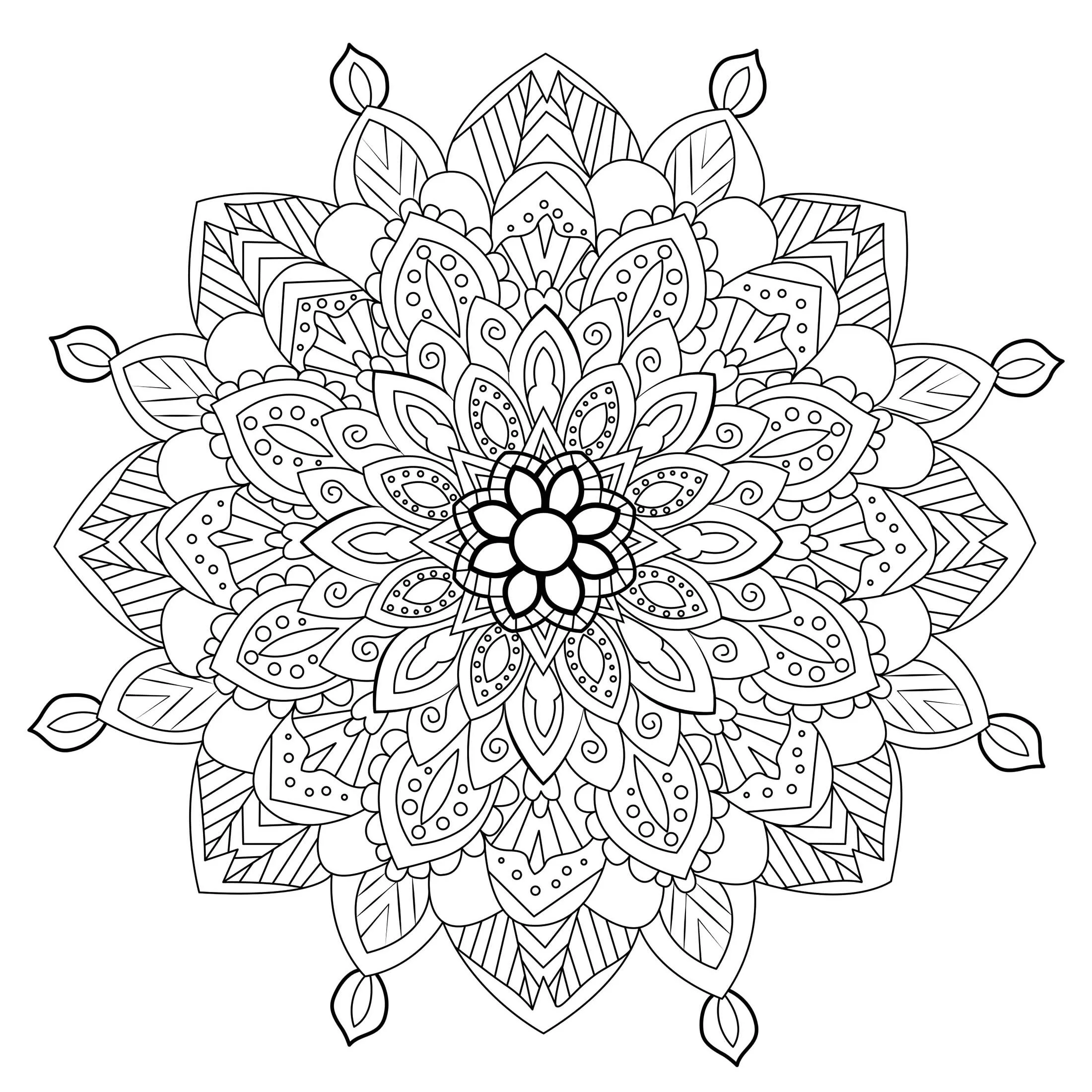 Mandala Anti-stress (Tema Mandala : Fiori e vegetazione)