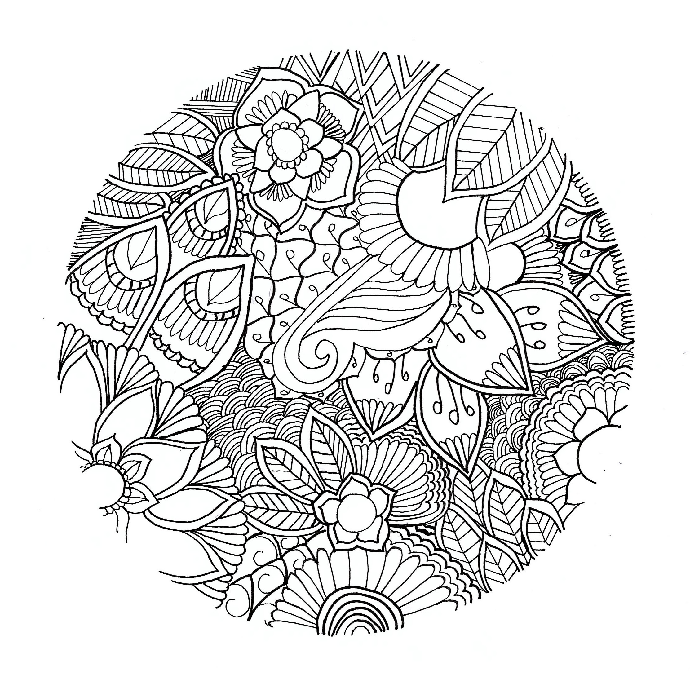 Un mandala floreale originale e molto leggero, senza contorno! Di Chloé. È un cerchio con fiori realistici e non simmetrici. Un mandala floreale originale e molto leggero, senza contorno! Di Chloé. È un cerchio con fiori realistici e non simmetrici.