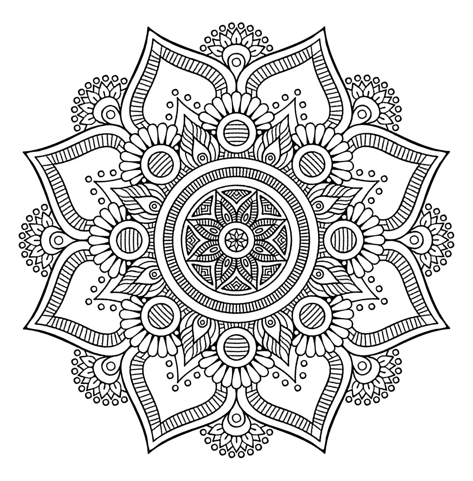 Il grande fiore (Tema Mandala : Fiori e vegetazione)