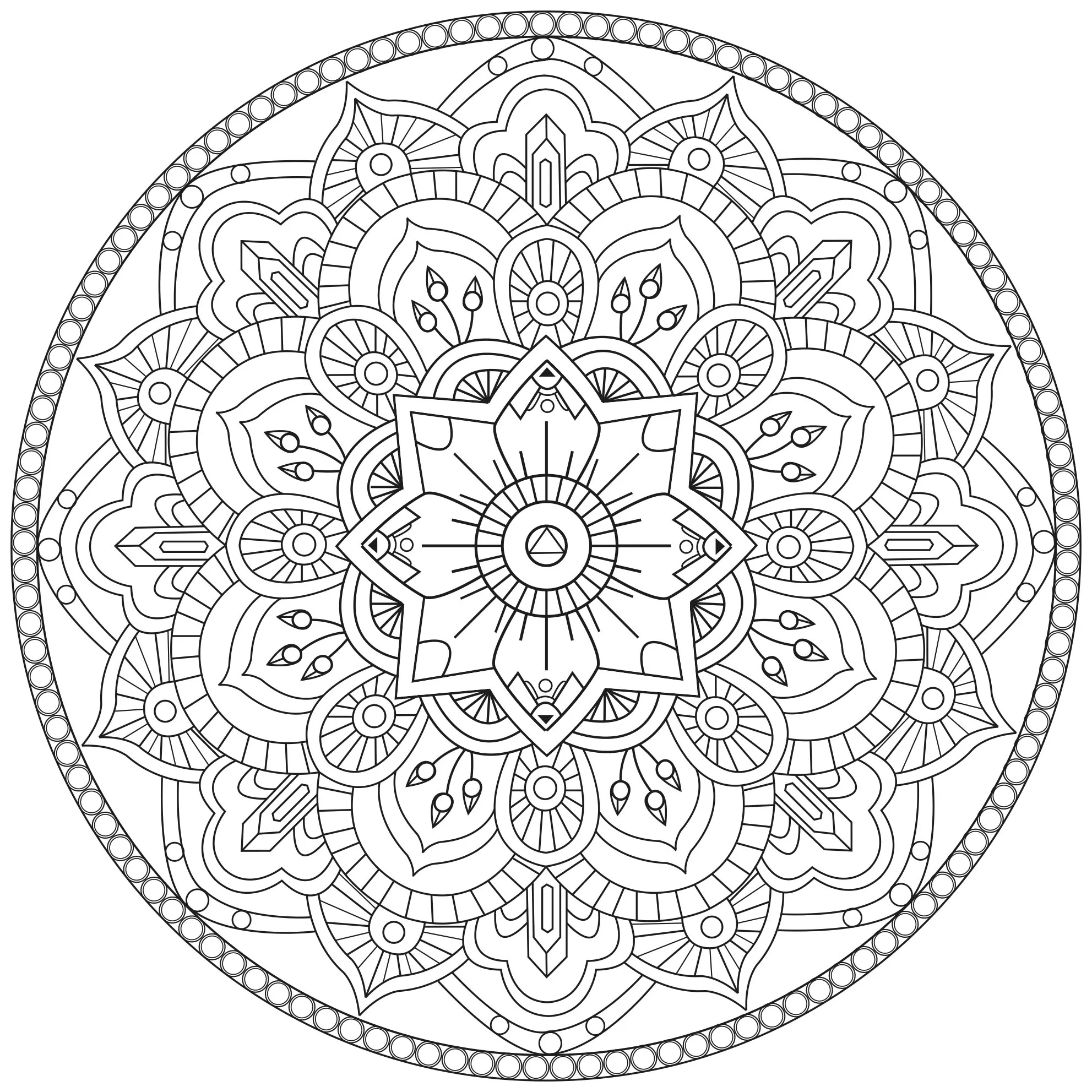 Semplice mandala sul tema dei fiori (Tema Mandala : Fiori e vegetazione)