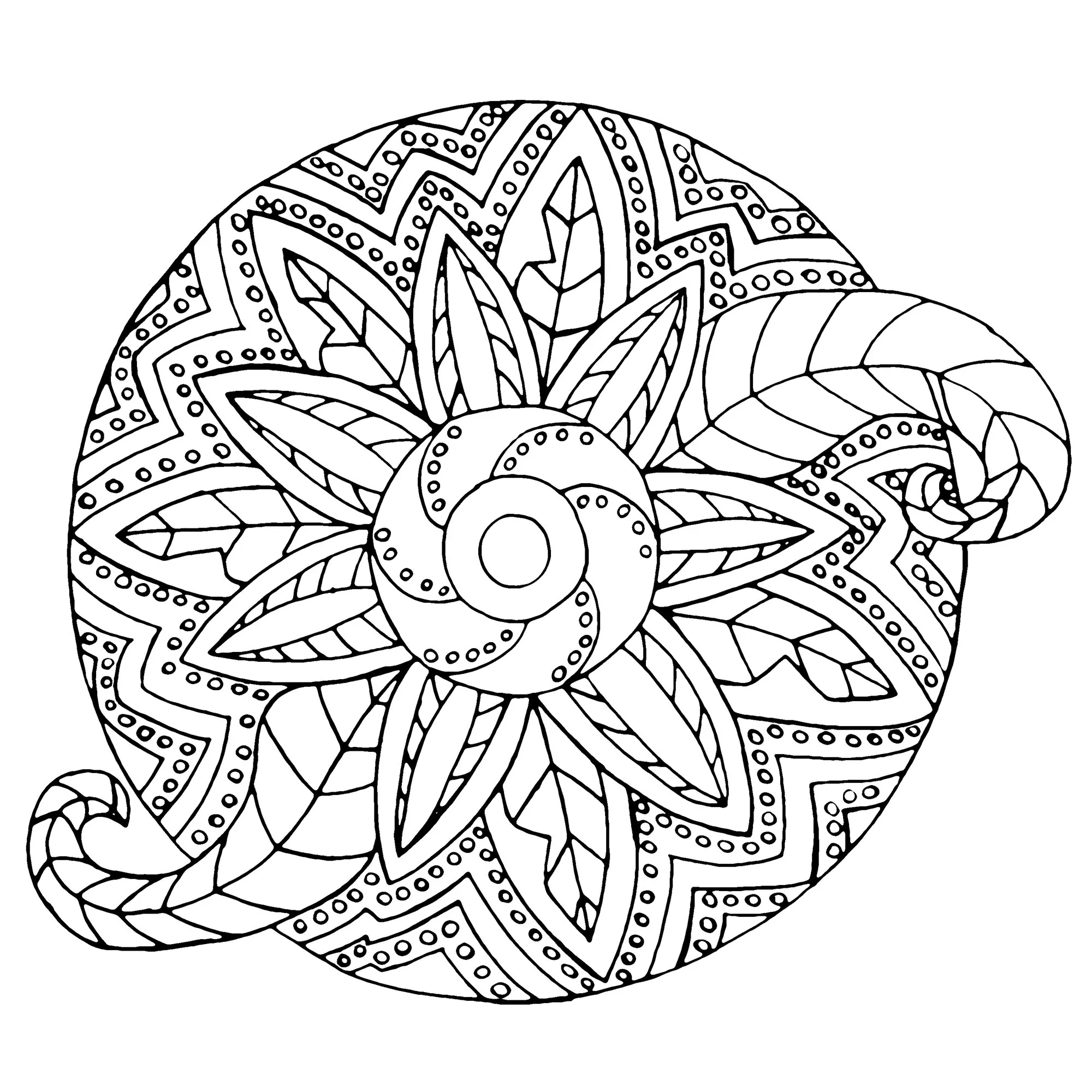 Pianta / Mandala di metallo (Tema Mandala : Fiori e vegetazione)