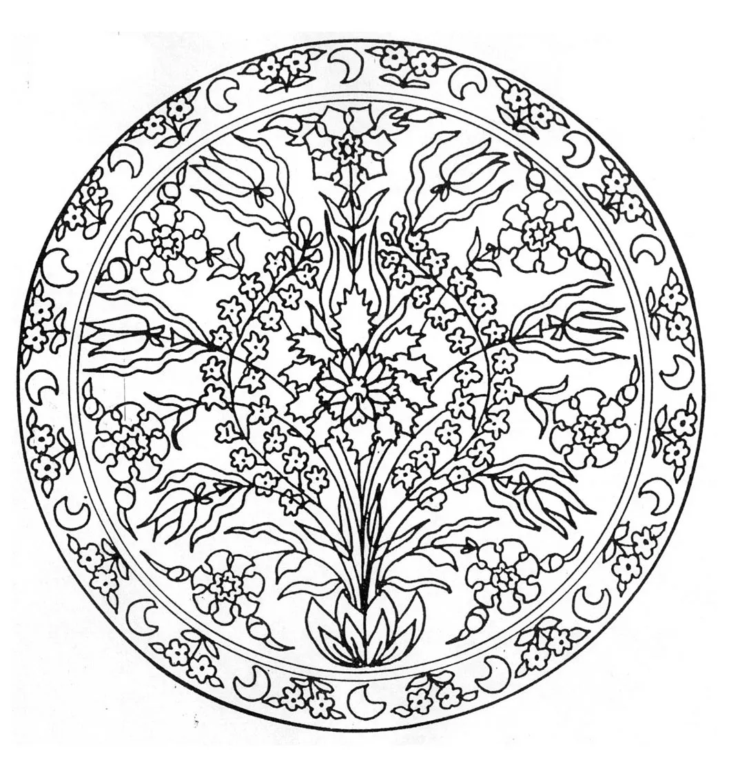 Mandala di fiori (Tema Mandala : Fiori e vegetazione)