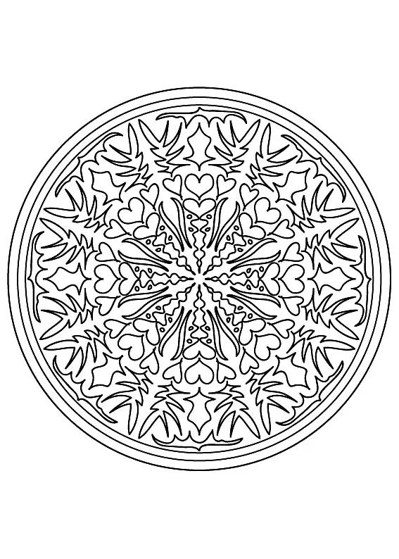 Mandala esclusivo sul tema della vegetazione (Tema Mandala : Fiori e vegetazione)