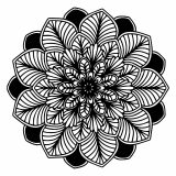 Foglie di mandala in bianco e nero