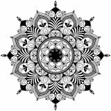 Mandala Zentangle in bianco e nero