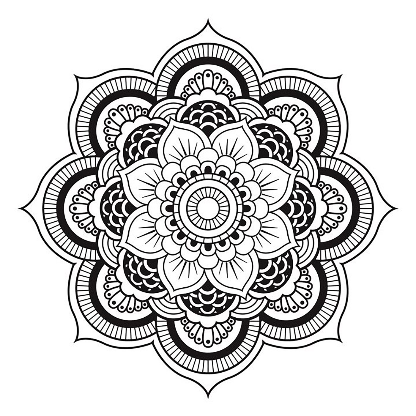 Mandala semplice e regolare, adatto per un tatuaggio sulla spalla