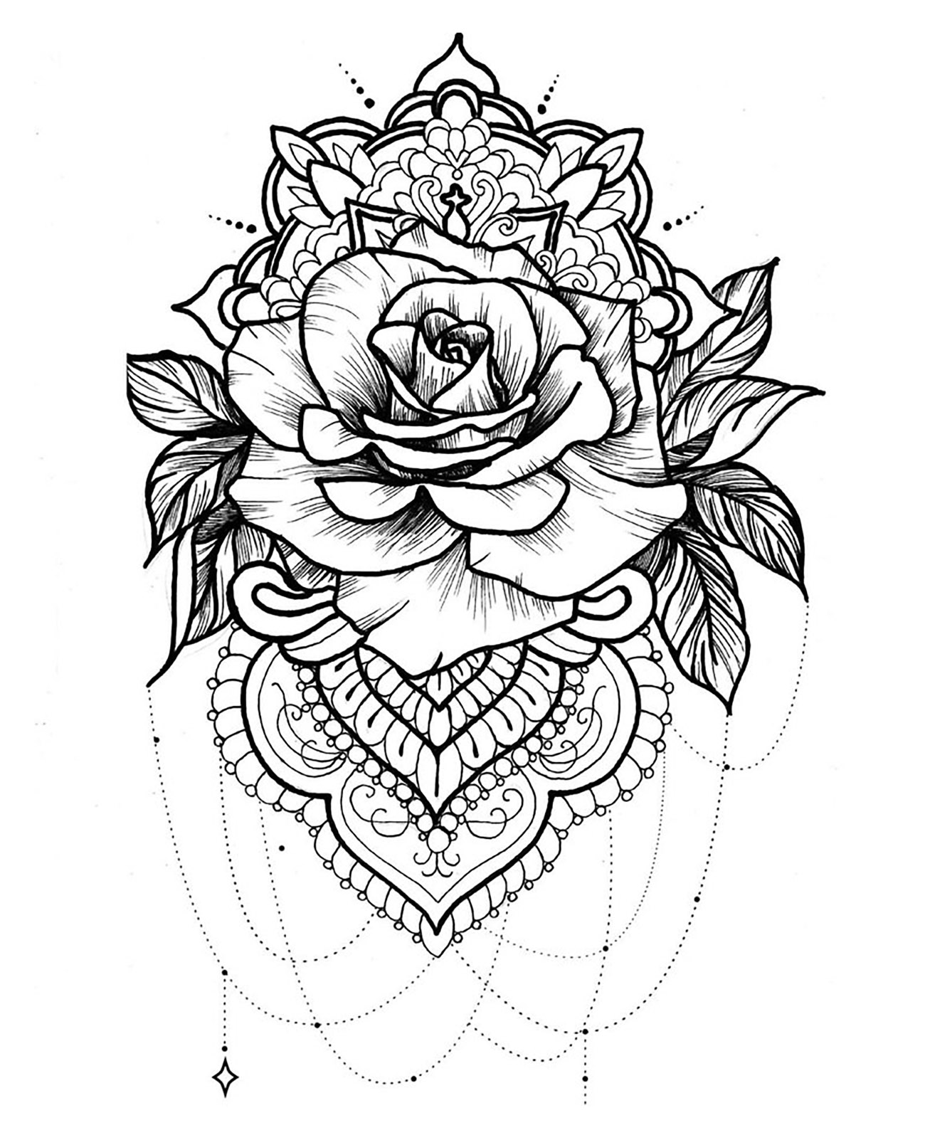 Una bella rosa scambiata per un mandala, un magnifico tatuaggio!