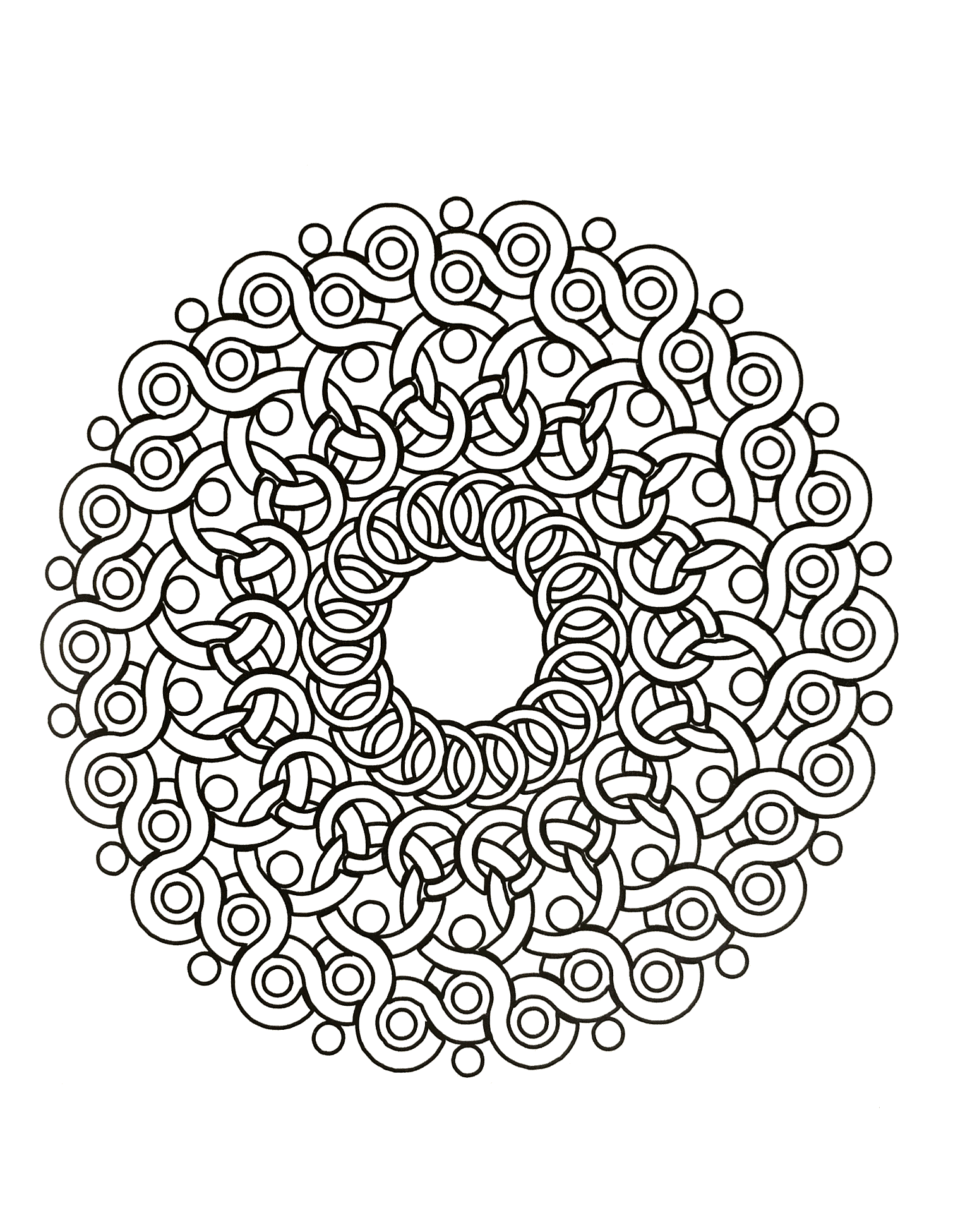 Un Mandala con forme che ricordano i rovi per i professionisti! Decine e decine di piccole zone che aspettano solo qualche colore scelto con gusto.