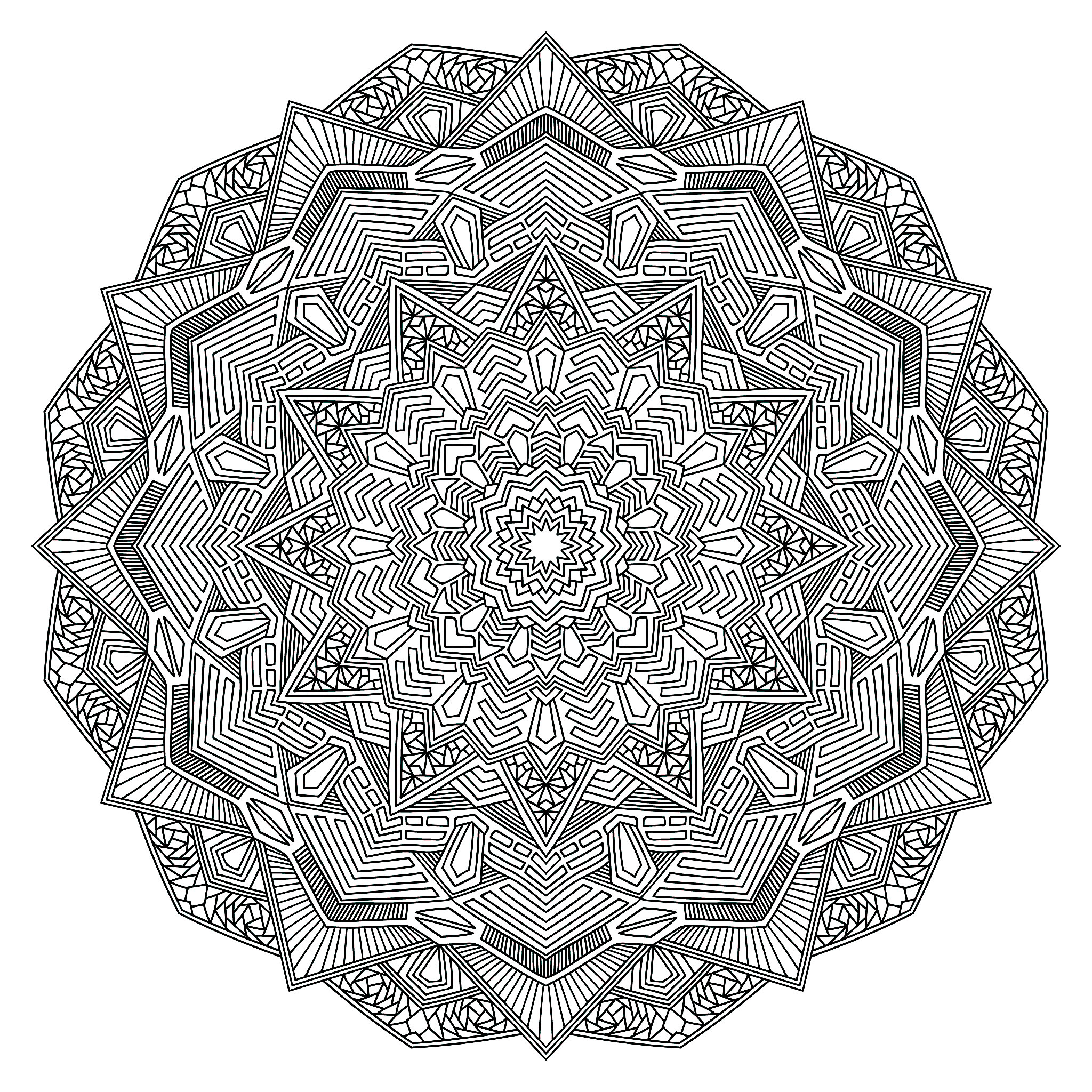 Mandala angolare a più livelli (Mandala di livello di difficoltà : Molto difficile)