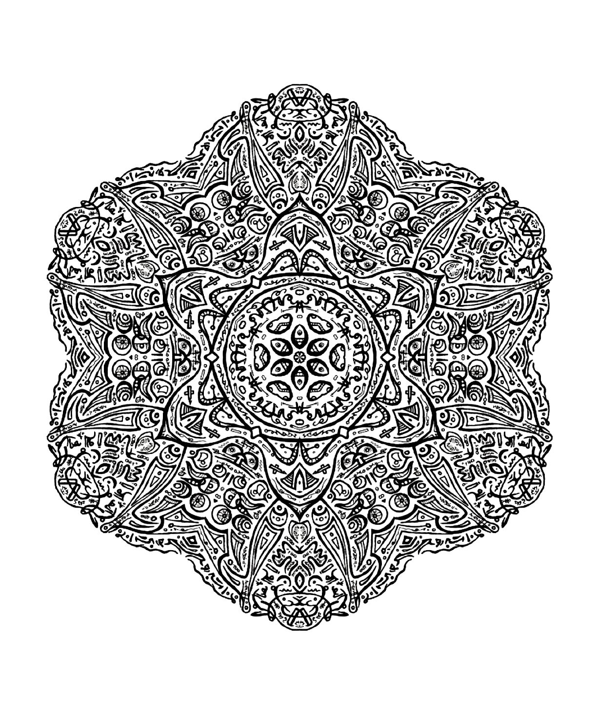 Per completare questo complicatissimo Mandala da colorare avrete bisogno di pazienza e perseveranza: una lente d'ingrandimento sarà l'ideale per aiutarvi a riempire ogni area ... Per completare questo complicatissimo Mandala da colorare avrete bisogno di pazienza e perseveranza: una lente d'ingrandimento sarà l'ideale per aiutarvi a riempire ogni area ...