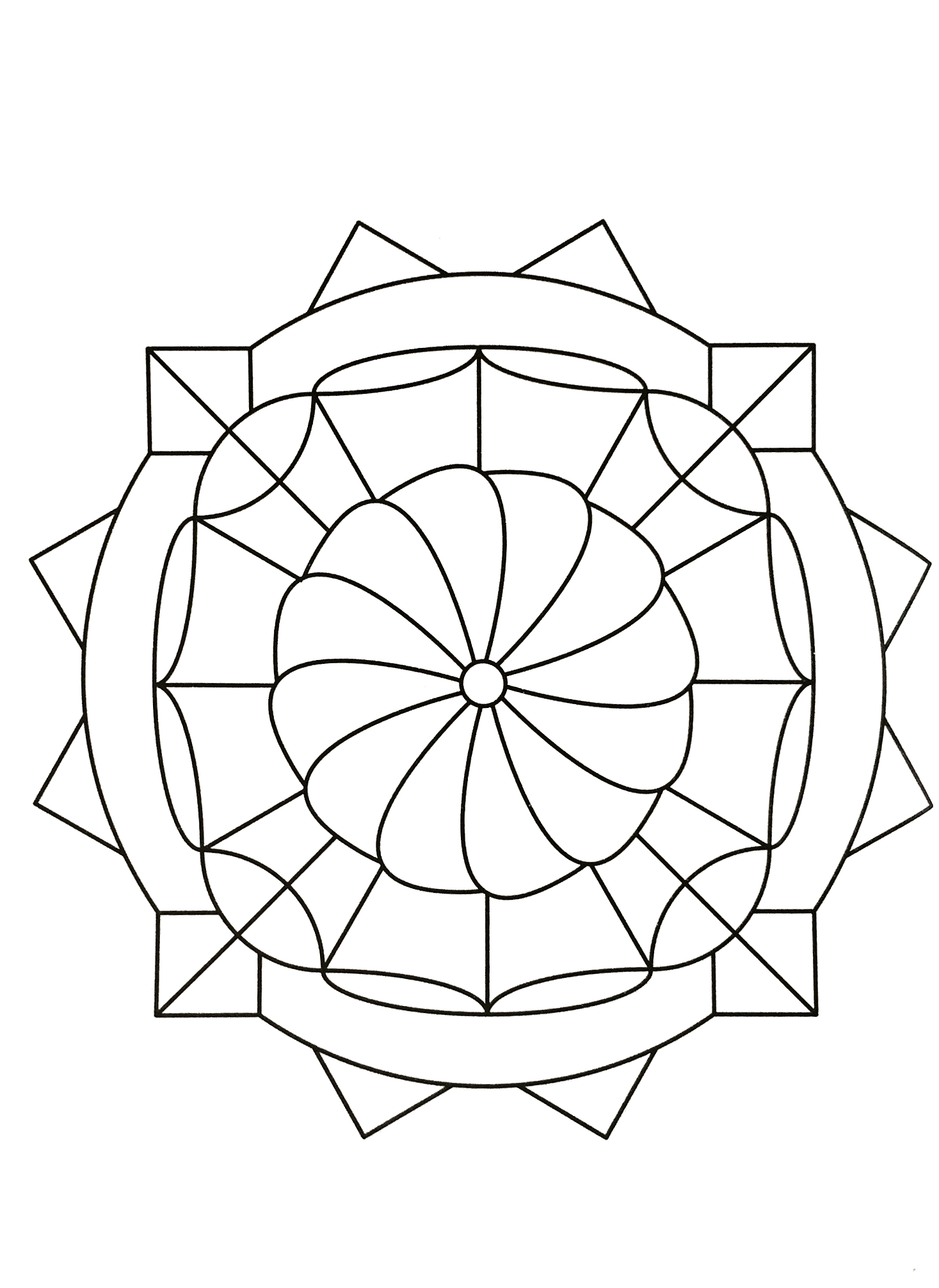 Mandala-un-imprimario-gratuito (52) (Mandala di livello di difficoltà : Normale)