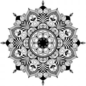 Elementi mandala in bianco e nero