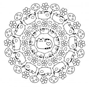 Mandala Pusheen le chat