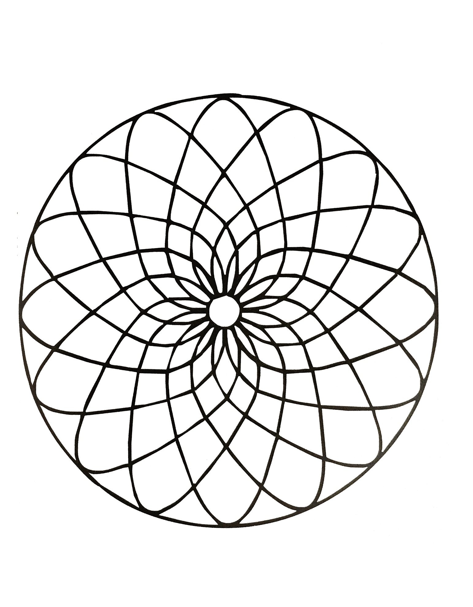 Lasciatevi trasportare da questo superbo Mandala dalle forme eleganti e armoniose. Utilizzate le tecniche che conoscete meglio per valorizzarlo.