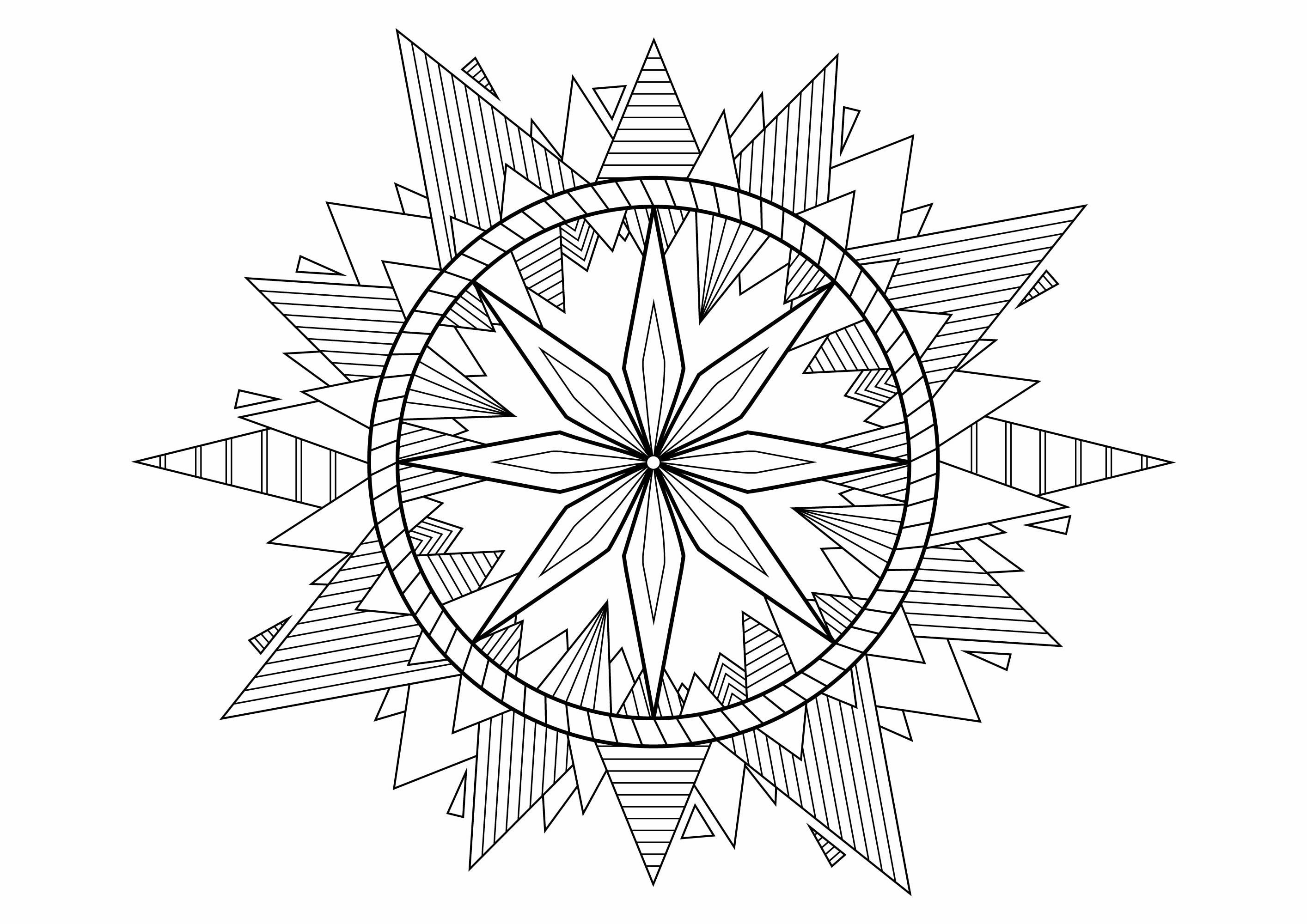 Colorate questo grazioso Mandala con le sue punte disegnate, Artista : Davy