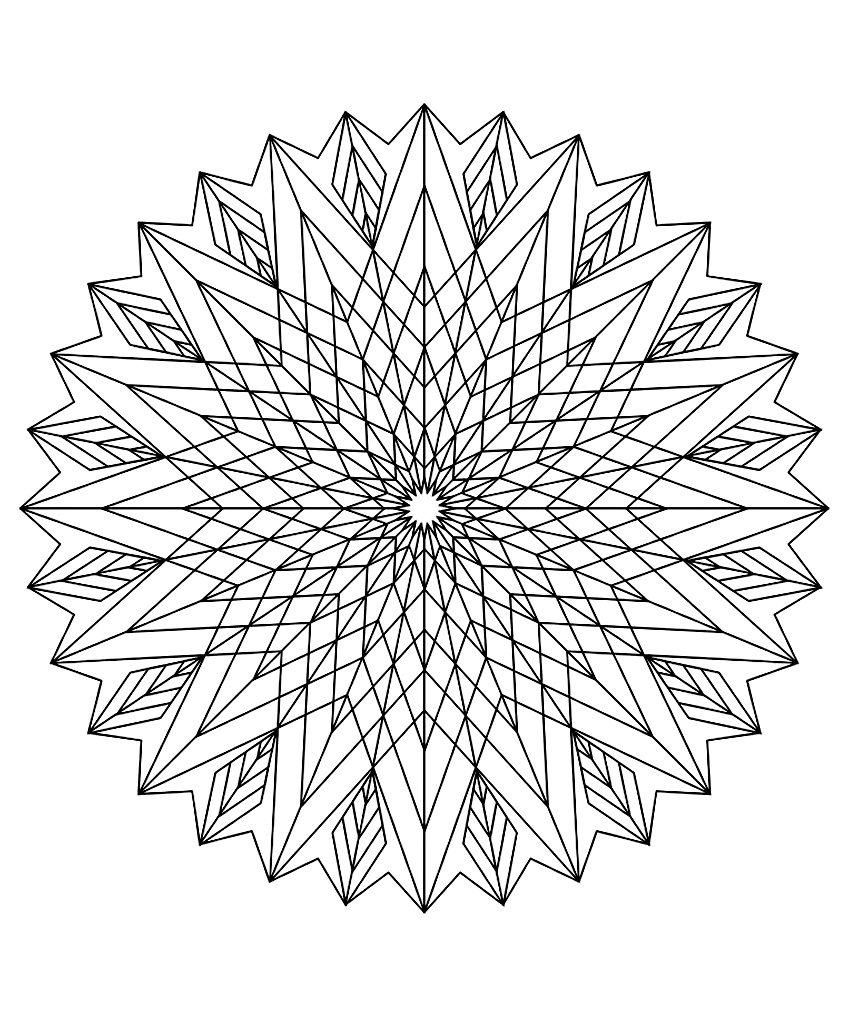 Mandala a colorier motivi geometrici - 3