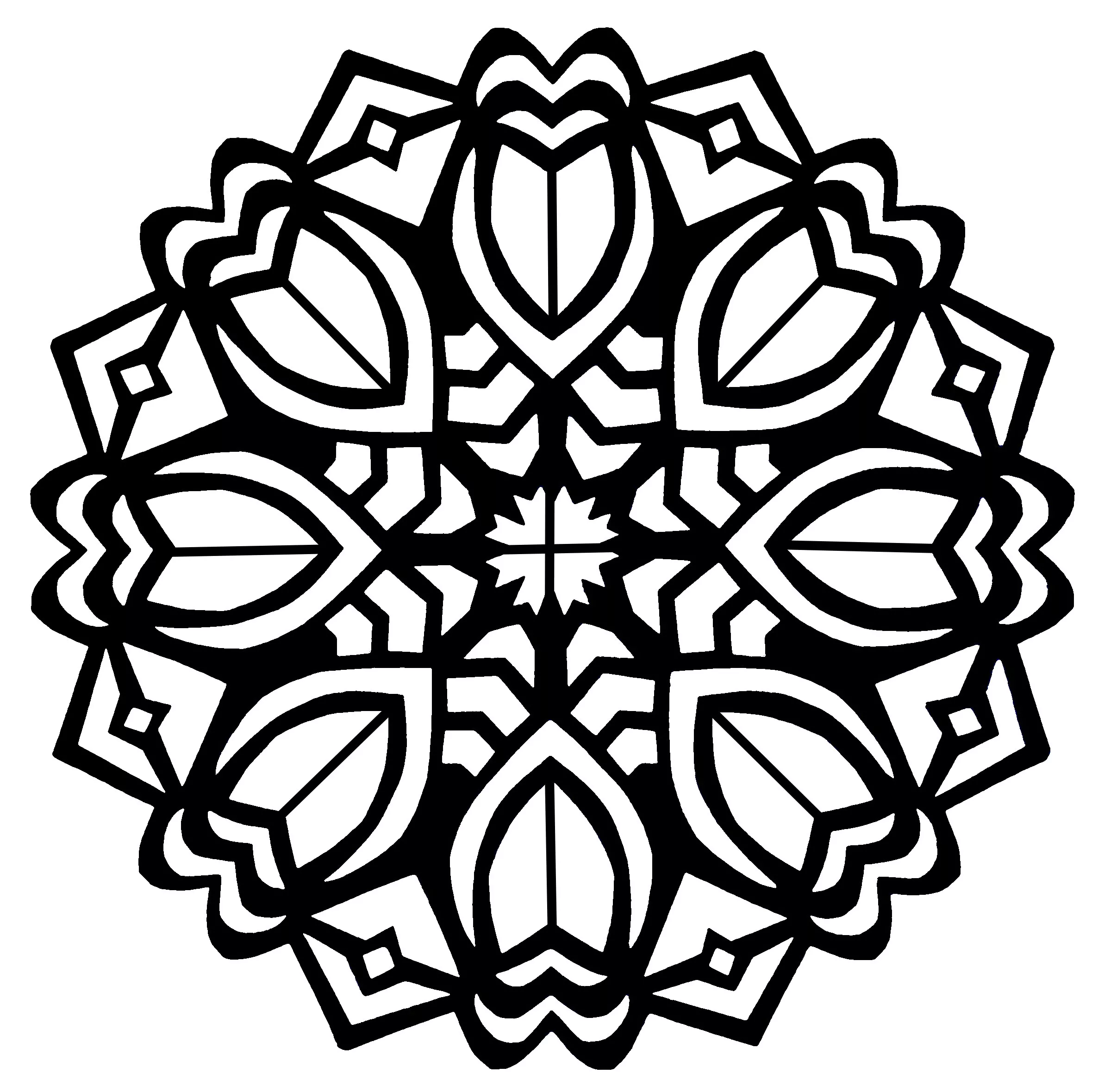 Mandala in stile Art Déco con tulipani (Zen e anti-stress)