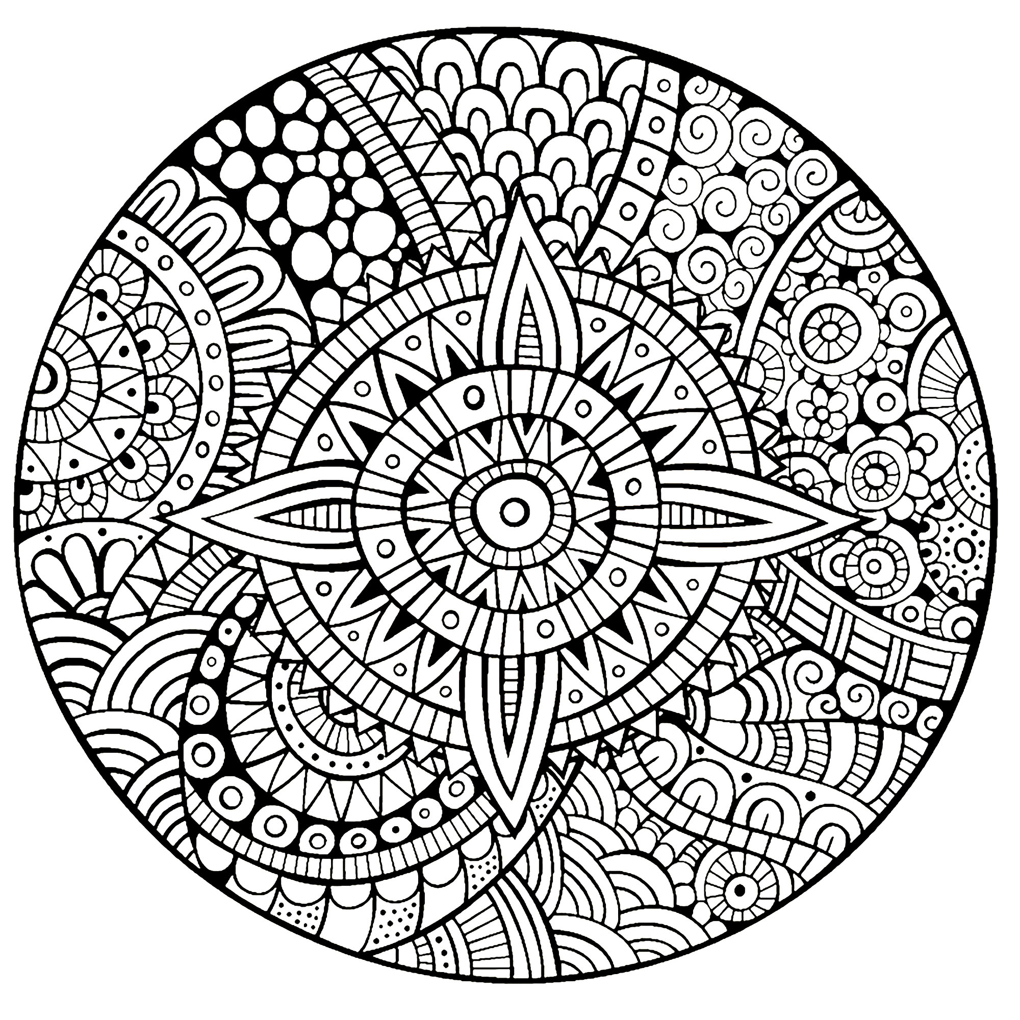Un Mandala garantito 100% Zen, per un momento di puro relax. Sentirete presto i benefici della colorazione grazie a questo disegno assolutamente unico e rilassante.