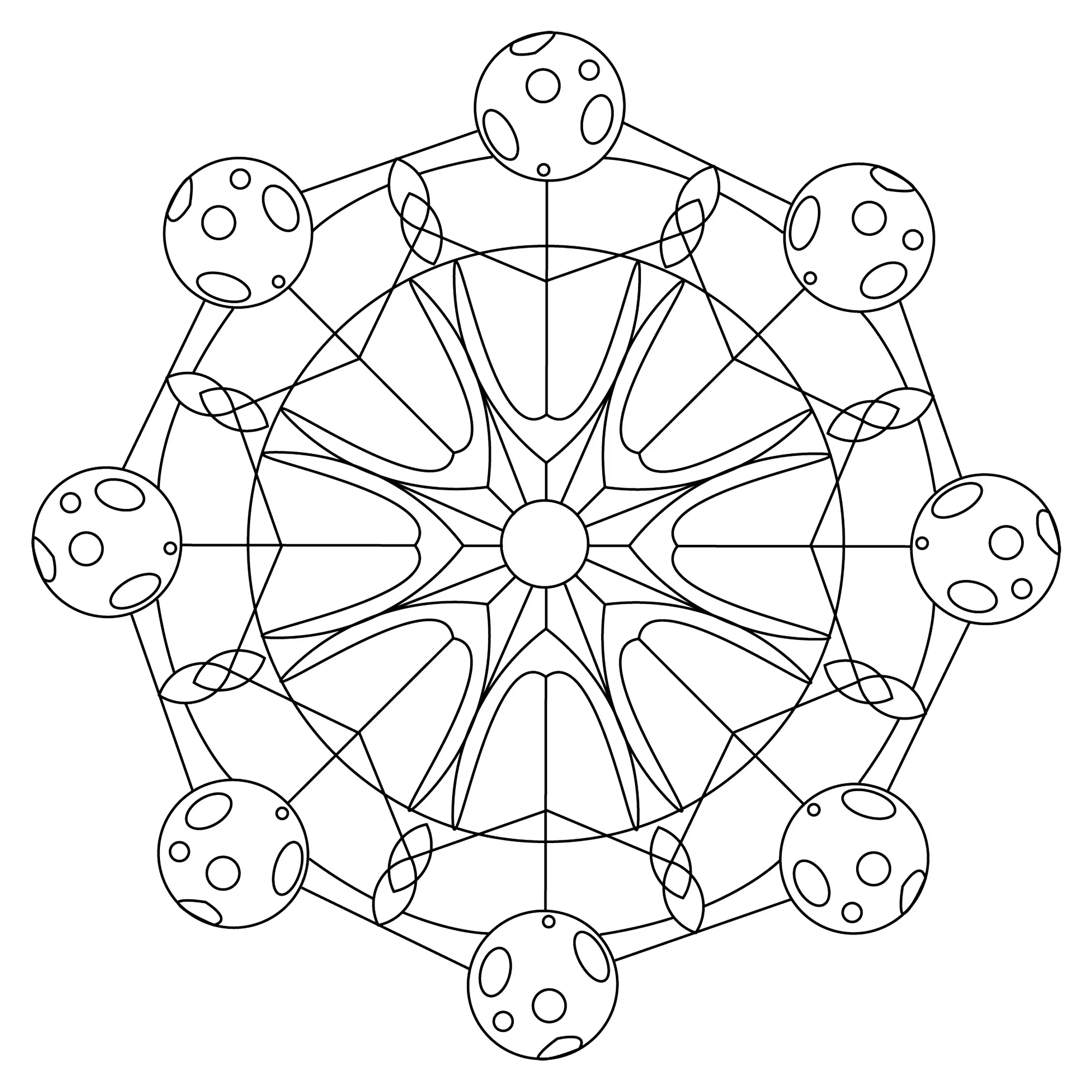 Mandala del sole e della luna (Zen e anti-stress)