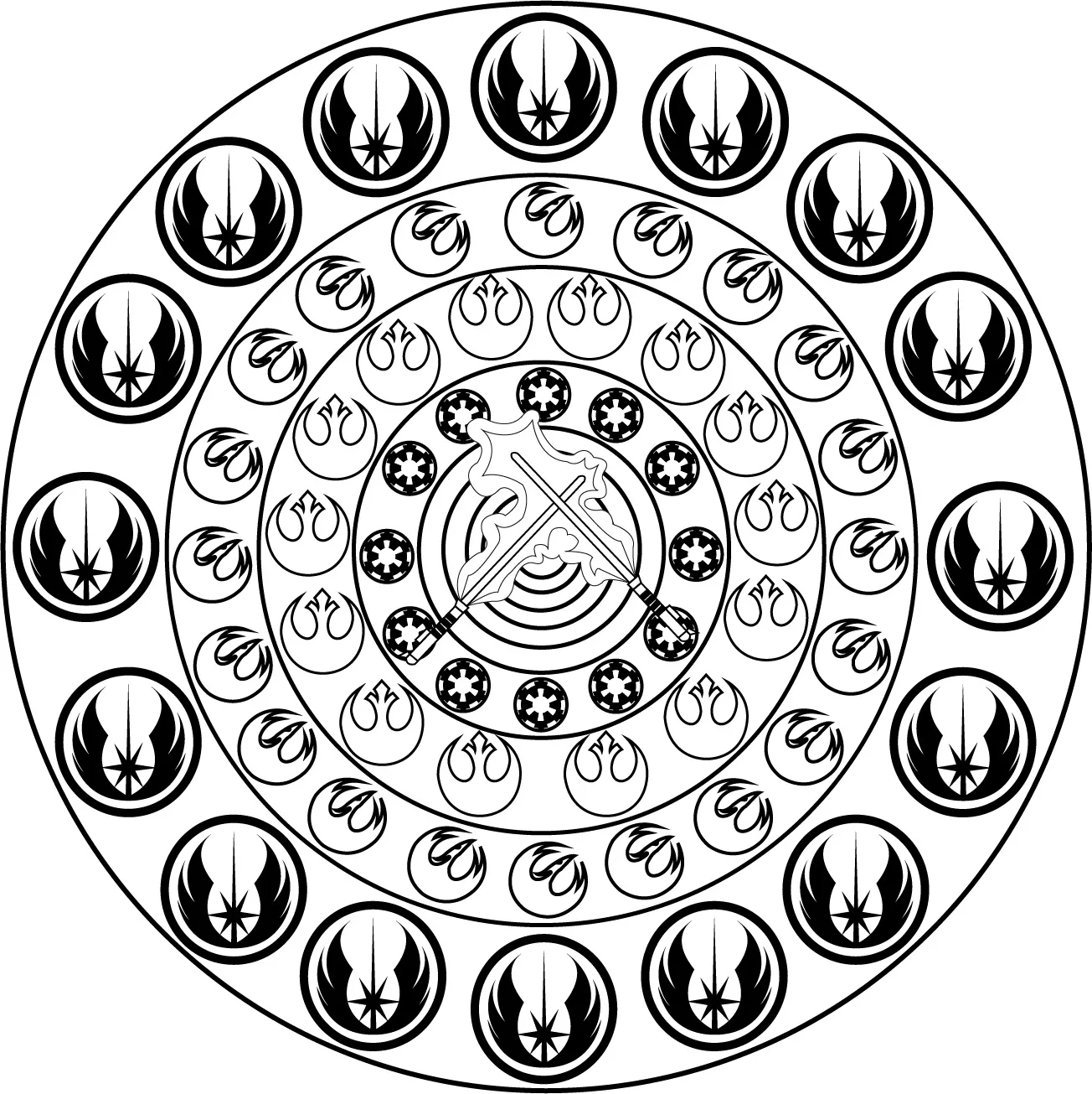 Mandala di Star Wars (Zen e anti-stress)