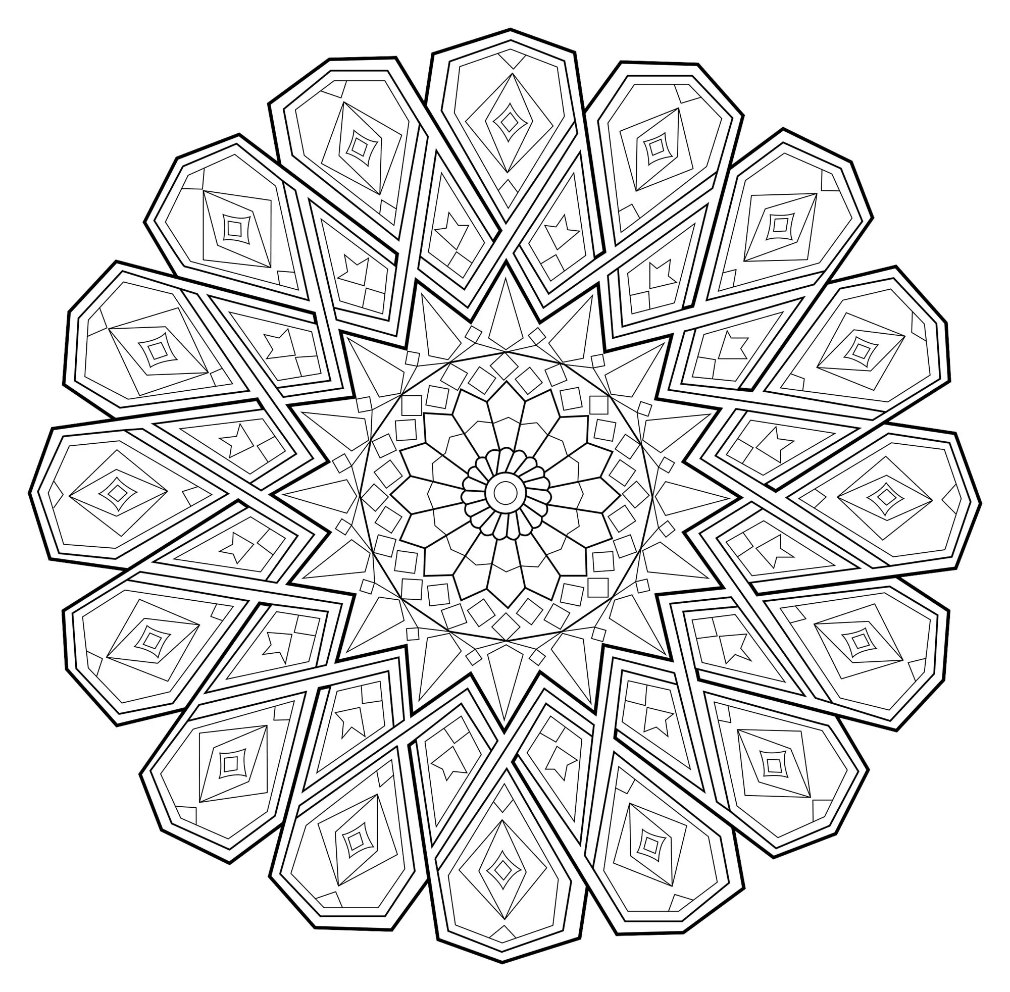 Mandala astratto con linee sottili (Zen e anti-stress)