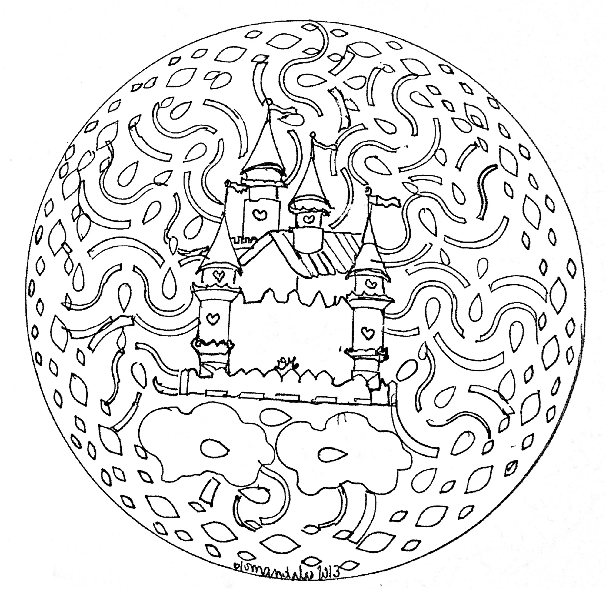 Mandala "Chateau" par Domandala (Zen e anti-stress)