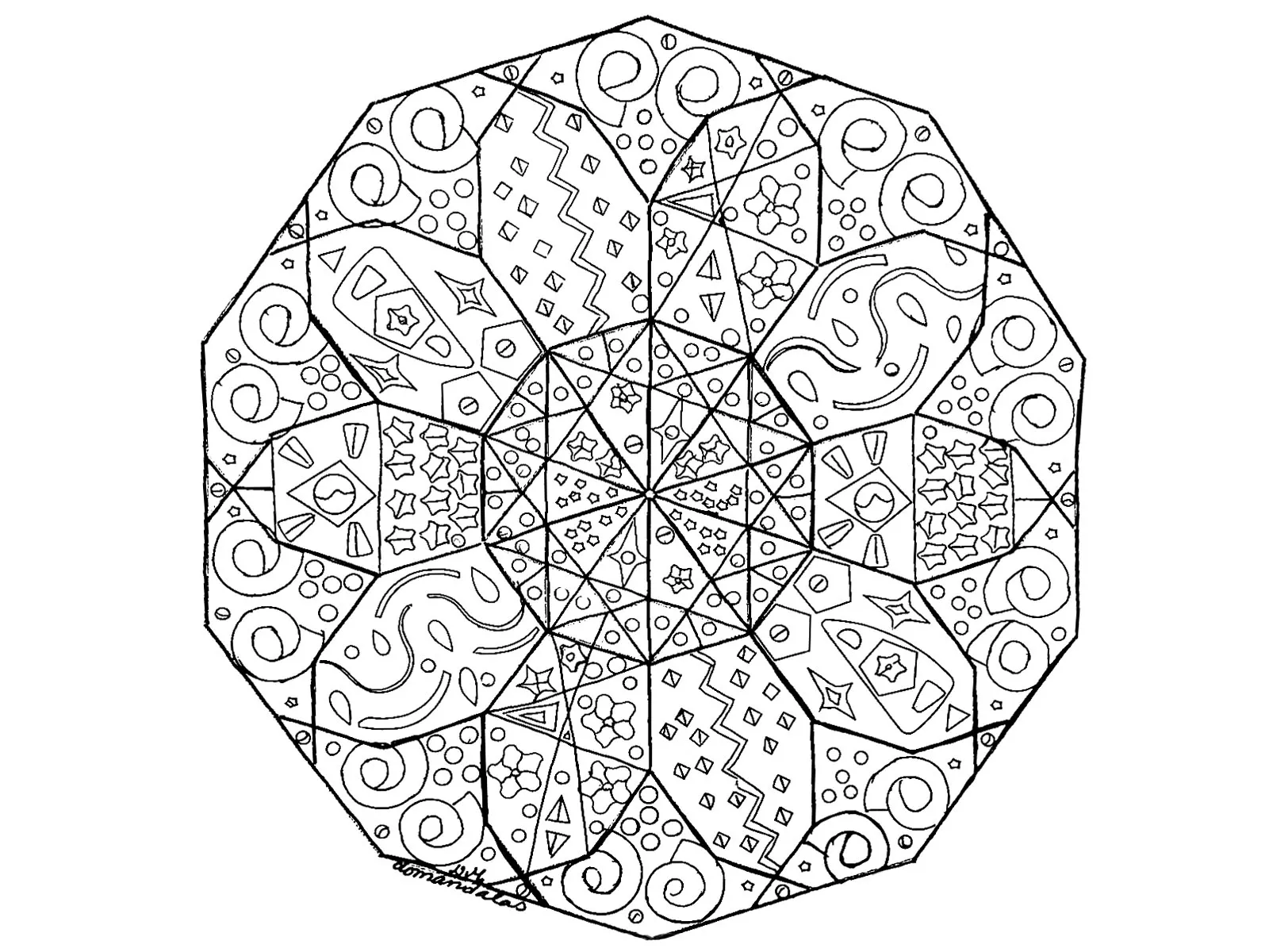 Mandala disegnato a mano (Zen e anti-stress)